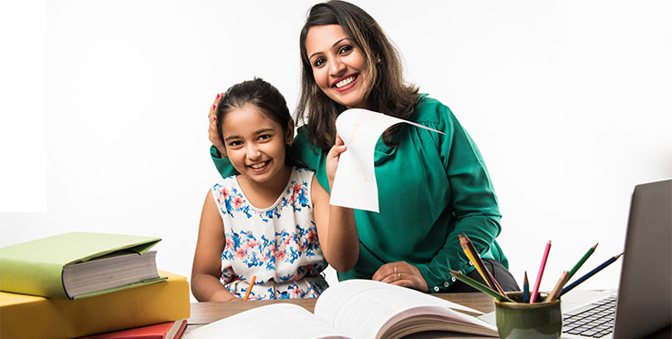 Happy mother with happy child