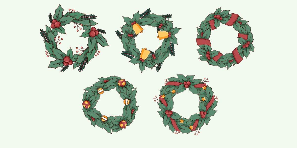 Christmas Wreath Drawing