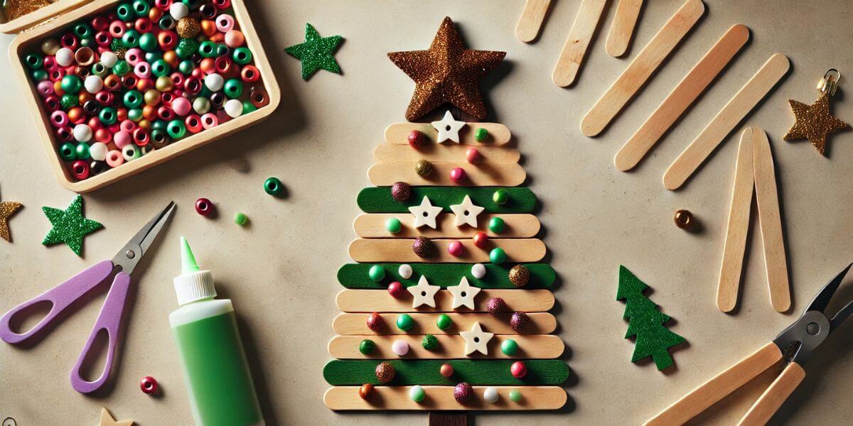 Popsicle Christmas Trees Craft