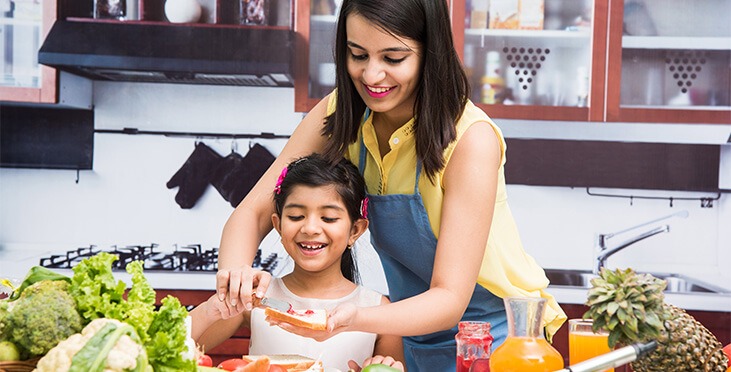 Daughter Helping Mom in the Kitchen